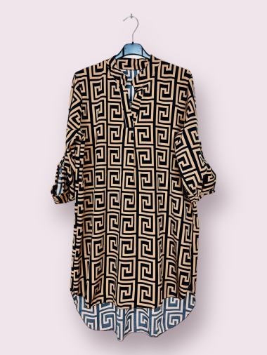 Wholesaler AUBERJINE - Mid-length patterned tunic, long sleeve