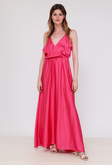 Wholesaler Audrey - Long plain satin dress