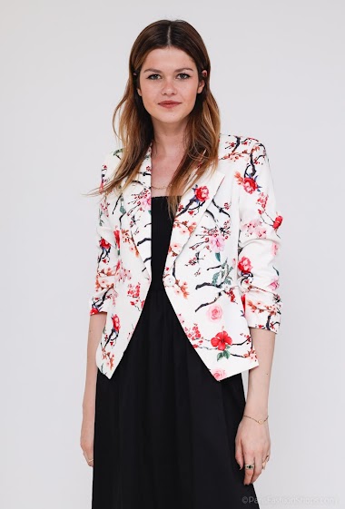 Wholesaler Audrey - Jacket with flower print and three-quarter length sleeves
