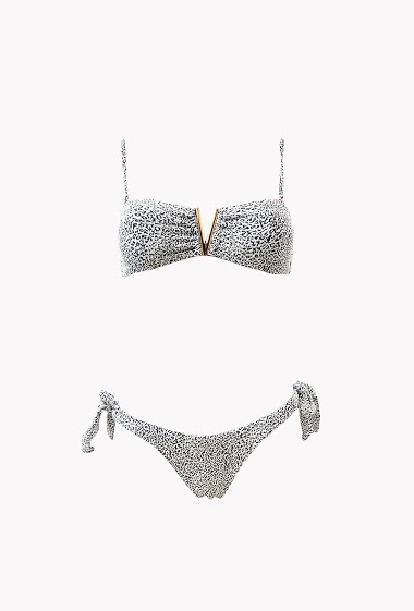 Wholesalers AULALA - Leopard prints bikini - V neckline