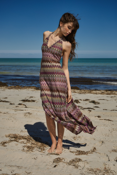 Wholesaler AULALA - Broderie Beach Dress