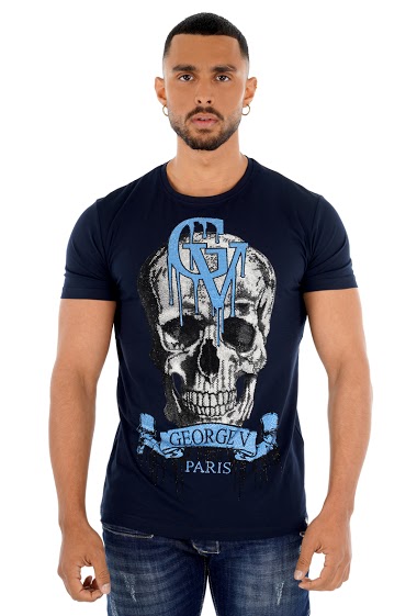 Großhändler Avenue George V Paris - Der GV blutige Totenkopf T-Shirt
