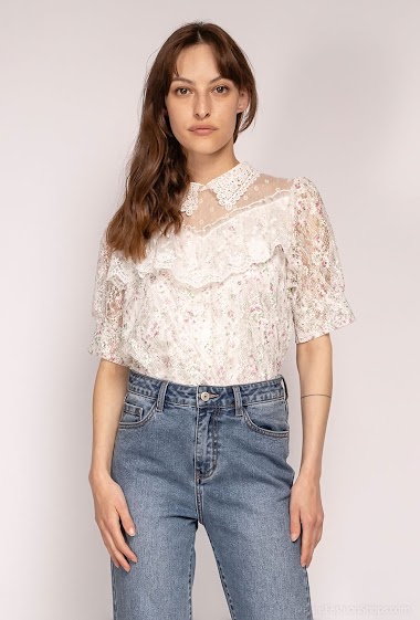 Wholesaler Azaka II - Flower printed lace blouse