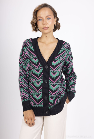 Wholesaler Azaka II - Printed buttoned cardigan