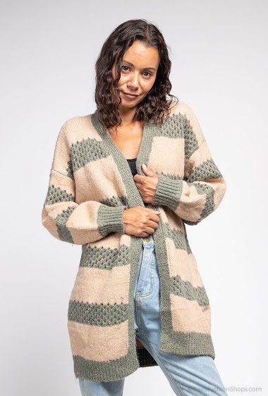 Wholesaler Azaka II - Striped knit cardigan