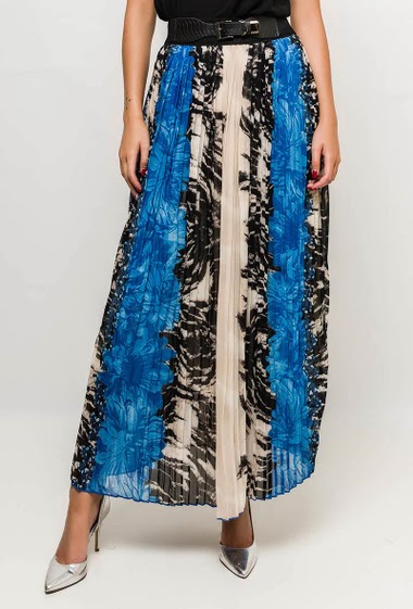 Wholesaler Azaka II - Pleated and patterned maxi skirt