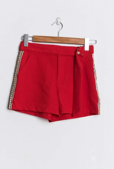 Wholesaler Azaka II - Shorts with belt and shiny side stripes