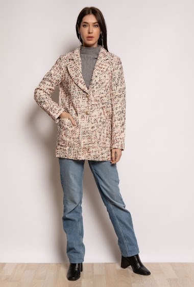 Grossiste Azaka II - Manteau pailleté en tweed
