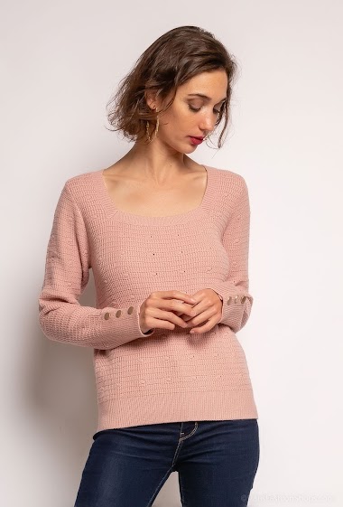 Wholesaler Azaka II - Jumper with texturized polka dots and buttons