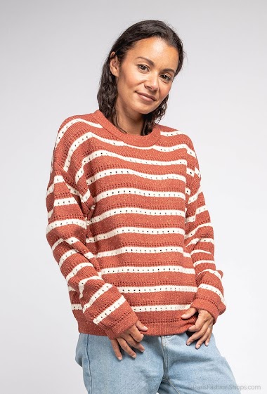 Großhändler Azaka II - Striped knit sweater