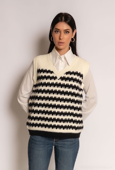 Wholesaler Azaka II - Striped sleeveless sweater