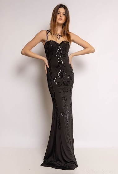 Wholesaler Azaka II - Party dress with sequins and strass