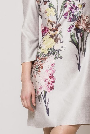 Wholesaler Azaka II - Dress in floral suede