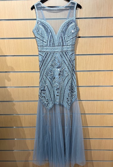 Wholesaler Azamy Paris - V-neck Sparkling Dress