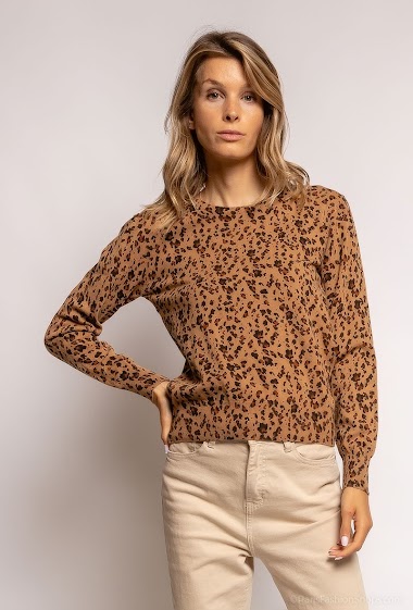 Grossiste BL Fashion - Pull à imprimé léopard