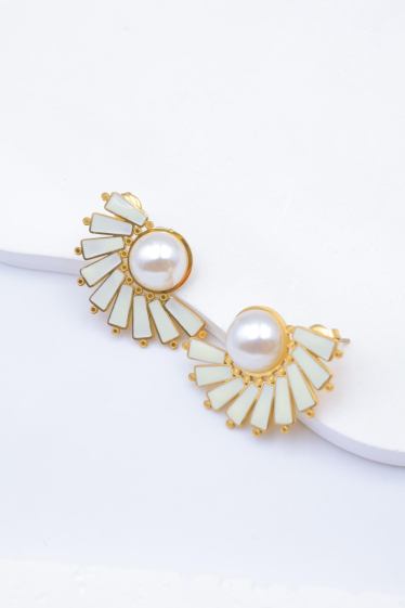 Grossiste Beli & Jolie - Boucles d'oreilles en acier inoxydable avec perles