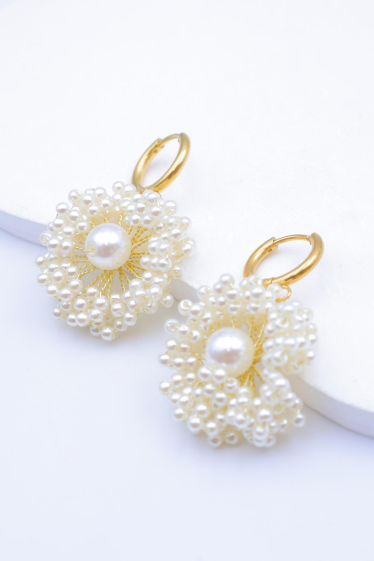 Grossiste Beli & Jolie - Boucles d'oreilles en acier inoxydable avec perles