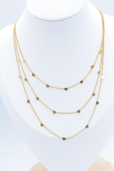 Großhändler Beli & Jolie - Mehrreihige Halskette aus Edelstahl