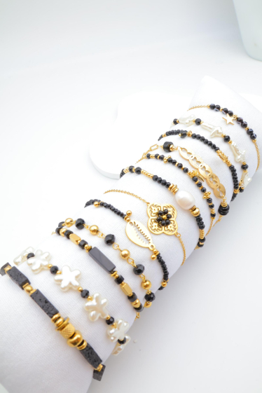 Grossiste Beli & Jolie - Ensemble de bracelets en acier inoxydable avec coussin