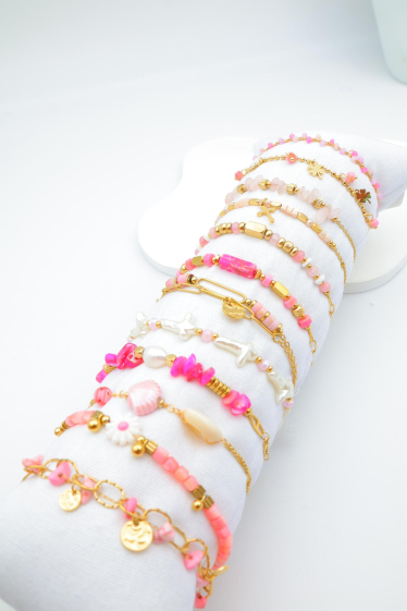 Grossiste Beli & Jolie - Ensemble de bracelets en acier inoxydable avec coussin