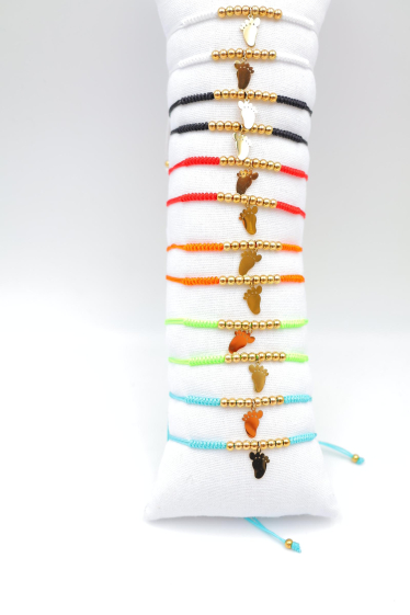 Grossiste Beli & Jolie - Lot de 12 bracelets en acier inoxydable avec coussin