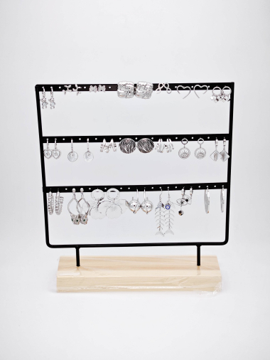 Wholesaler Beli & Jolie - 15pcs Stainless Steel Stud Earrings Set with Display Stand