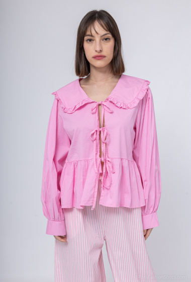 Wholesaler Bellavie - CLAUDINE COLLAR SHIRT WITH BOW