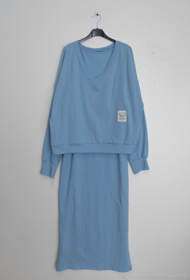 Großhändler Bellavie - Set aus Sweatshirt und langem Kleid