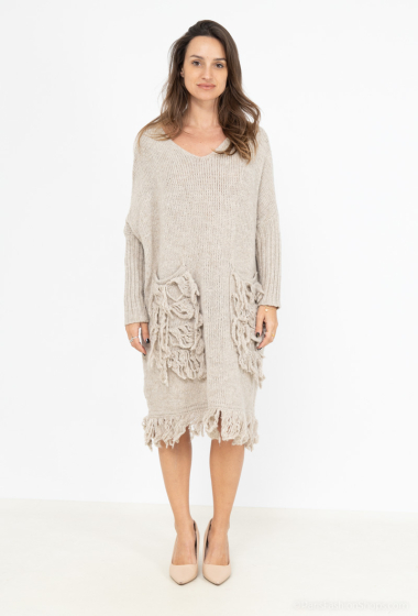Wholesaler Bellavie - sweater dress with fringe