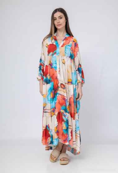 Wholesaler Bellavie - LONG FLORAL FLARE DRESS