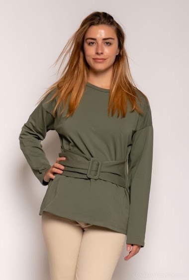 Wholesaler Bellavie - Sweatshirt with fitted belt waist
