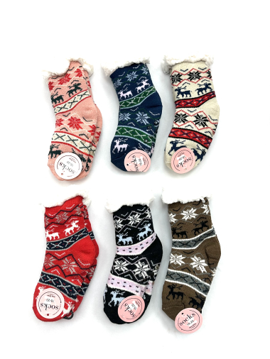 Wholesaler BELLE COM'ELLE - Children's Chunky Christmas Socks