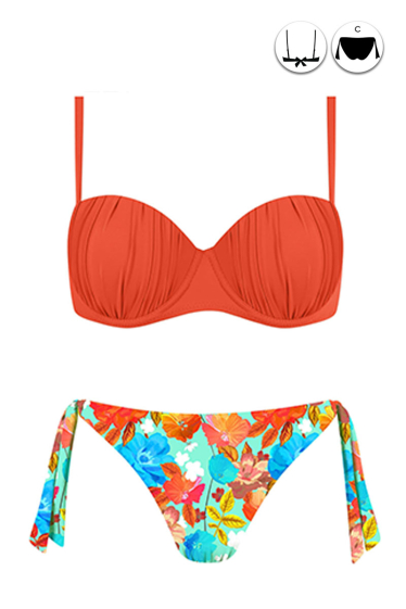 Wholesaler Rae - 2pcs swimsuit Balconette bra and Floral print briefs