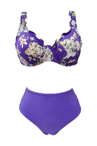 Wholesaler BELLE COM'ELLE - 2pcs swimsuit Balconette bra imp. floral and high waisted panties