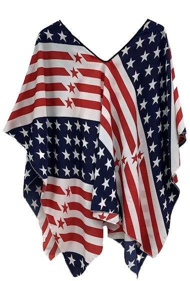 Mayorista BELLE COM'ELLE - Poncho USA flag