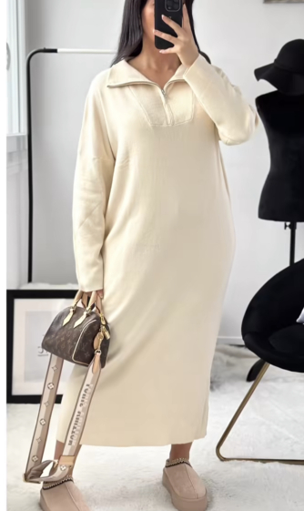 Grossiste Belle Copine - Robe maille avec zip