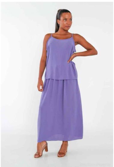 Wholesaler Belle Fa - Strappy tank top set with long skirt.