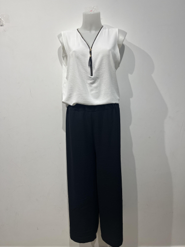 Mayorista Belle Fa - Conjunto elegante (camiseta sin mangas con cremallera y pantalón recto) 809_3