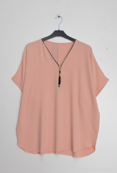 Wholesaler Belle Fa - Loose tunic with zipper closure.