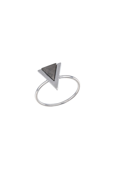 Grossiste BELLE MISS - bague réglable bicolore en cuivre motif triangle