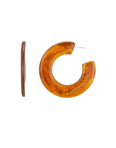 Wholesaler BELLE MISS - marbled effect resin hoop earring