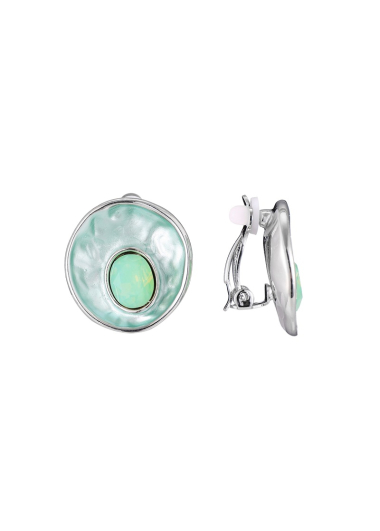 Wholesaler BELLE MISS - clip on earring with green crystal