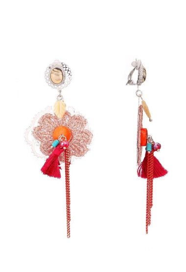 Wholesaler BELLE MISS - Bohemian dangling clip earring with tassel
