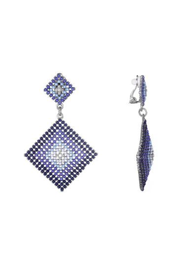 Wholesaler BELLE MISS - diamond shape dangling clip earring