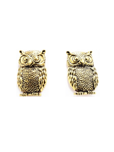 Wholesaler BELLE MISS - antiqued metal owl stud earring