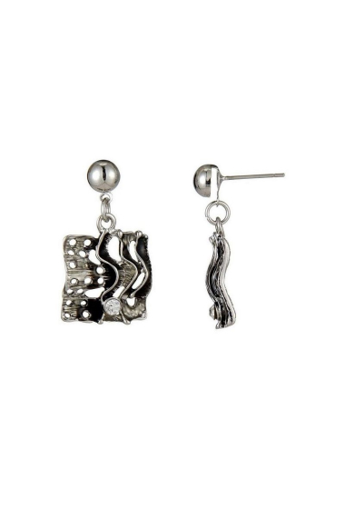 Wholesaler BELLE MISS - enameled square pierced earring