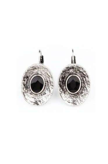 Wholesaler BELLE MISS - Lever earrings with black crystal