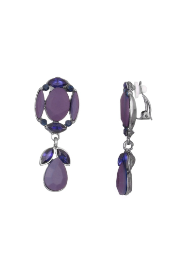Wholesaler BELLE MISS - Clip-on earrings with crystal and resin