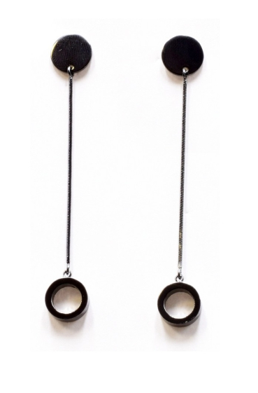 Wholesaler BELLE MISS - Dangling post earrings with metal ring