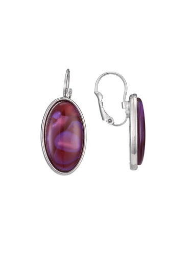 Wholesaler BELLE MISS - Oval sleeper earrings with resin